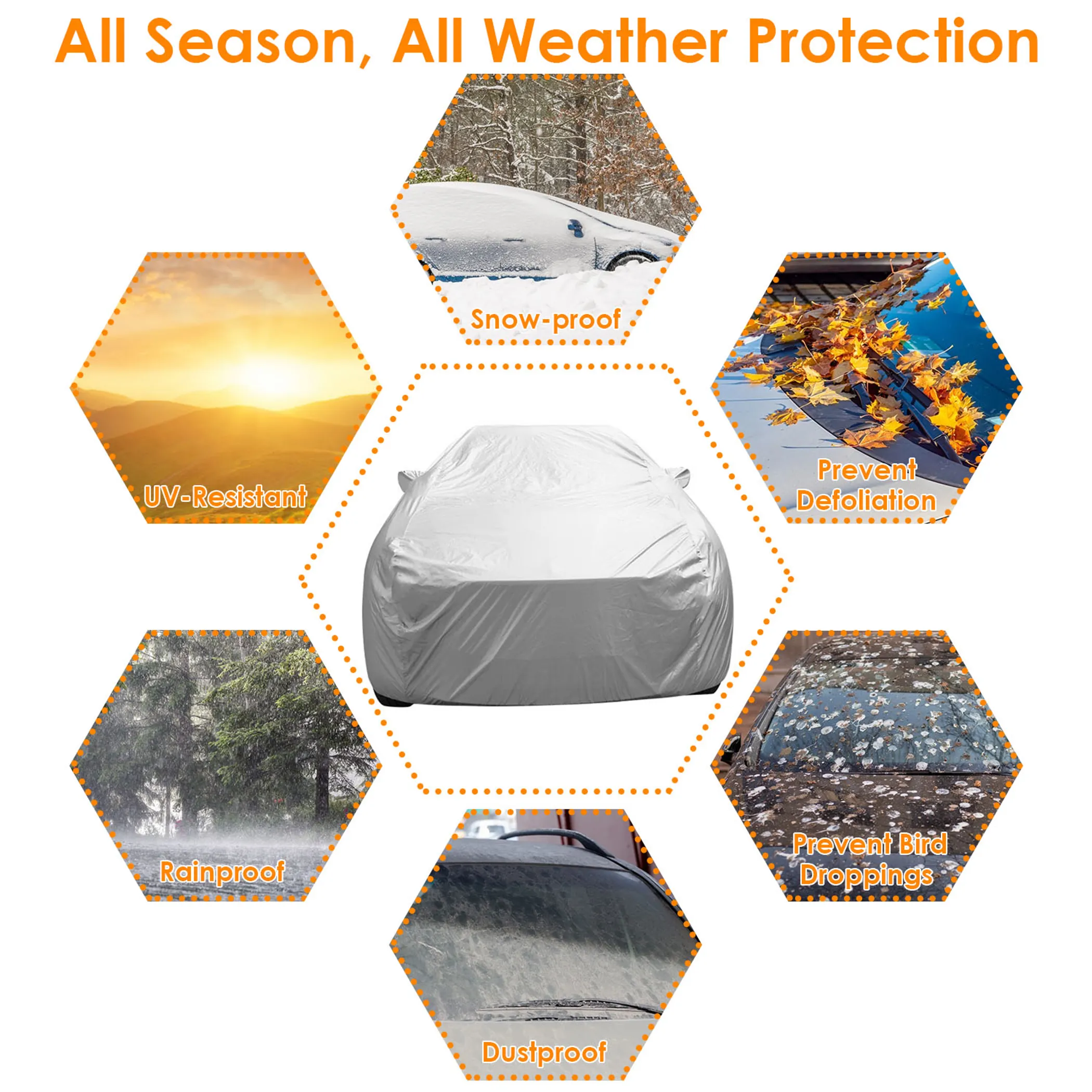189x69x47in Full Car Cover - Image 4