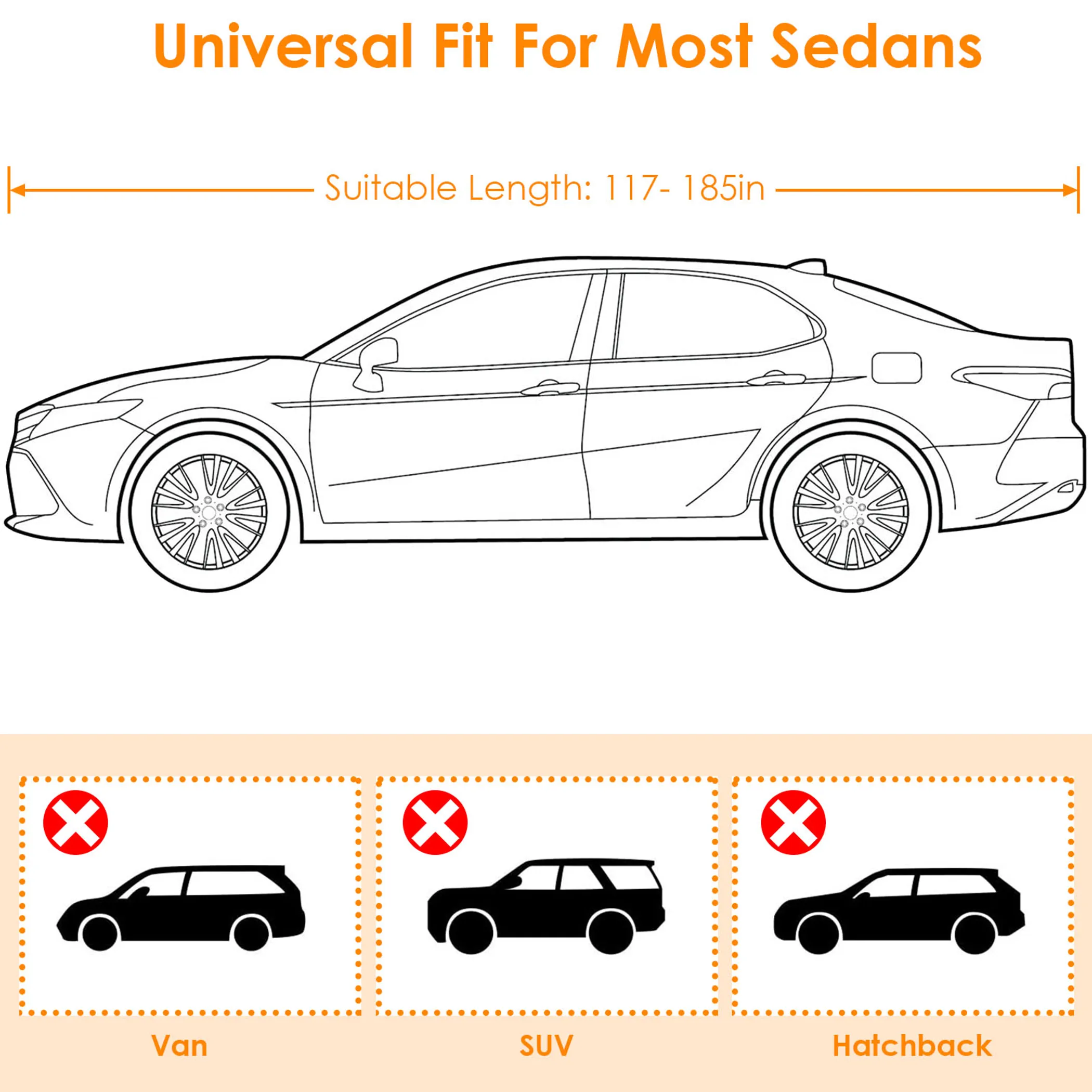 189x69x47in Full Car Cover - Image 5