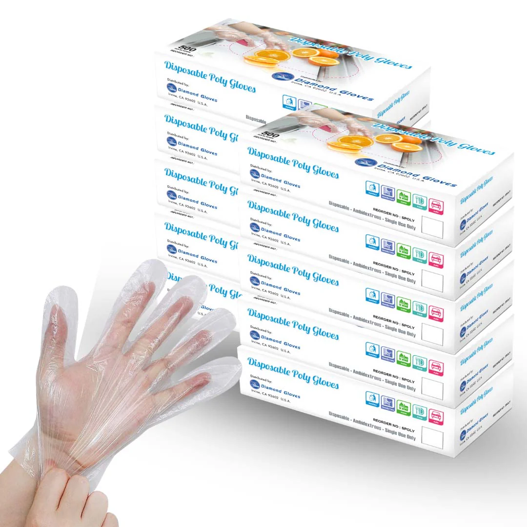 Disposable Poly Gloves Powder Free Multi-Purpose Polyethylene Gloves, 5,000 Gloves - Image 7