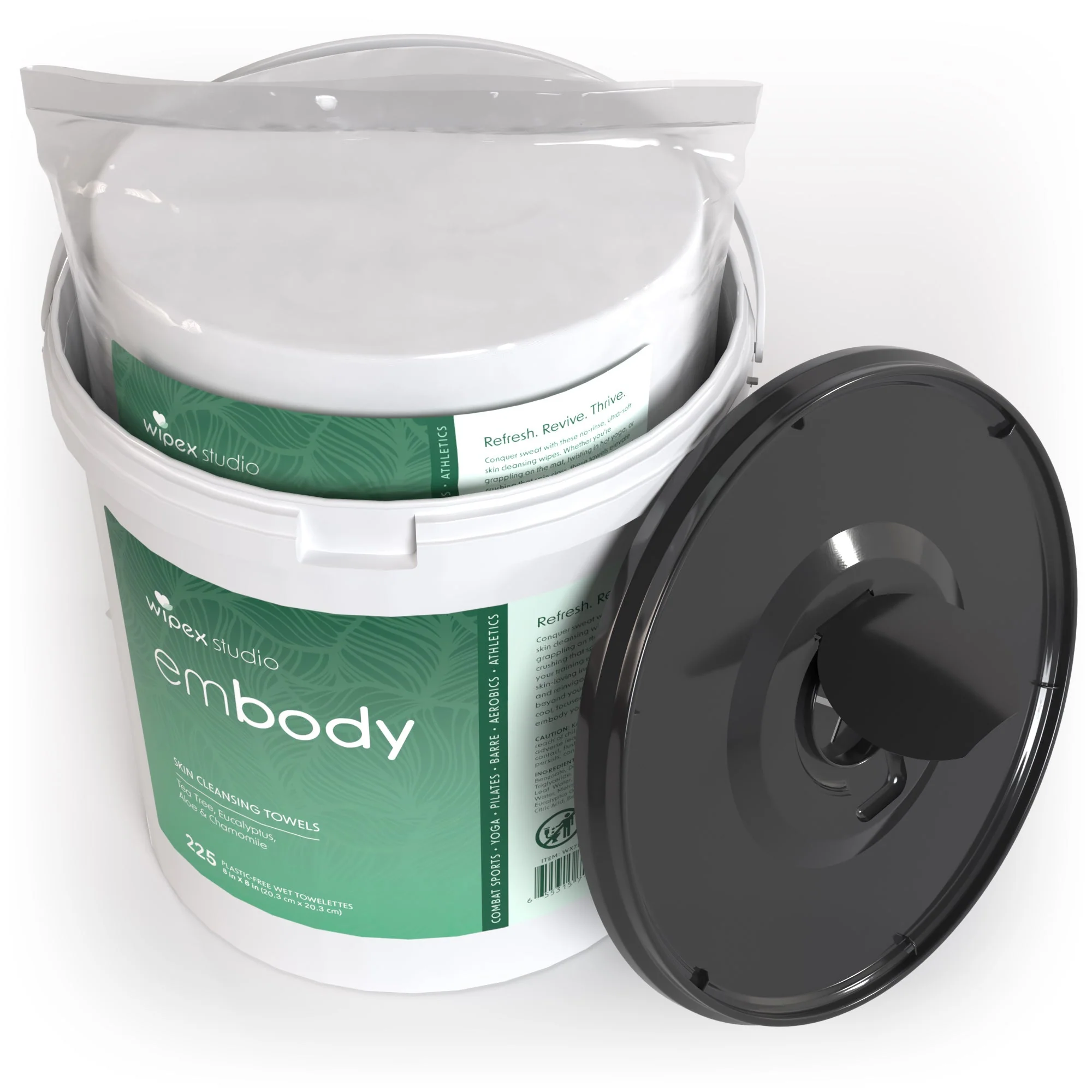Embody® Cleaning Wipes Bundle - 225ct Eco Body Wipes & Natural Body Wipes 225ct Bucket Refill Roll - Image 2