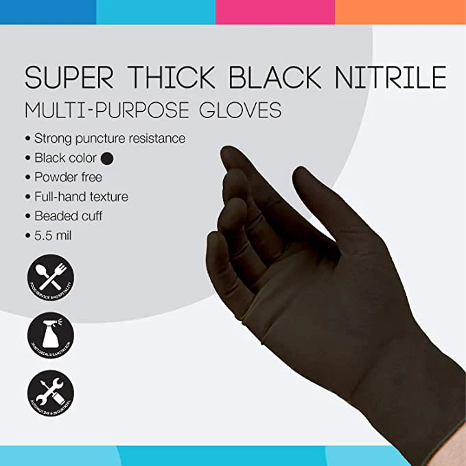 HandCare Black Nitrile Gloves - Exam Grade, Powder Free (6 Mil) - BOGO 20% OFF - Image 10