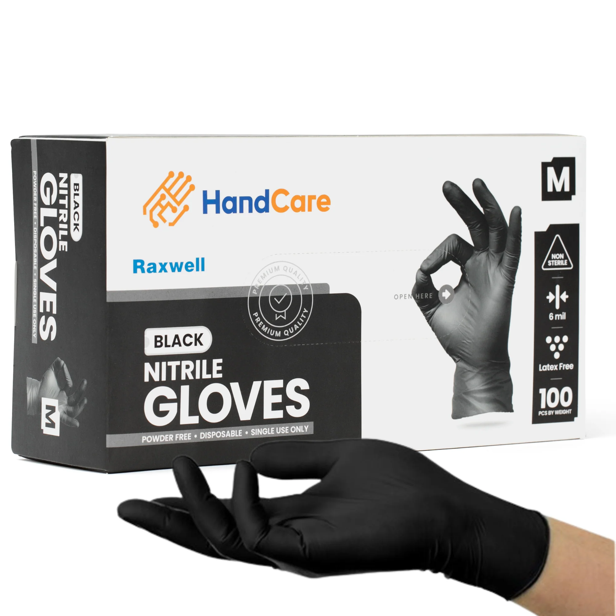 HandCare Black Nitrile Gloves - Exam Grade, Powder Free (6 Mil) - BOGO 20% OFF - Image 5