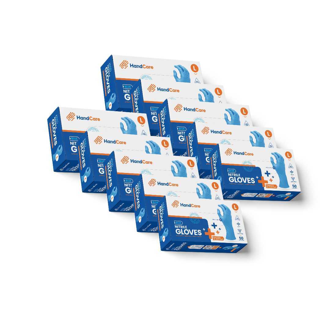 HandCare Blue Nitrile Gloves - Exam Grade, Powder Free (8 Mil), 500 Gloves - BOGO 20% OFF - Image 5