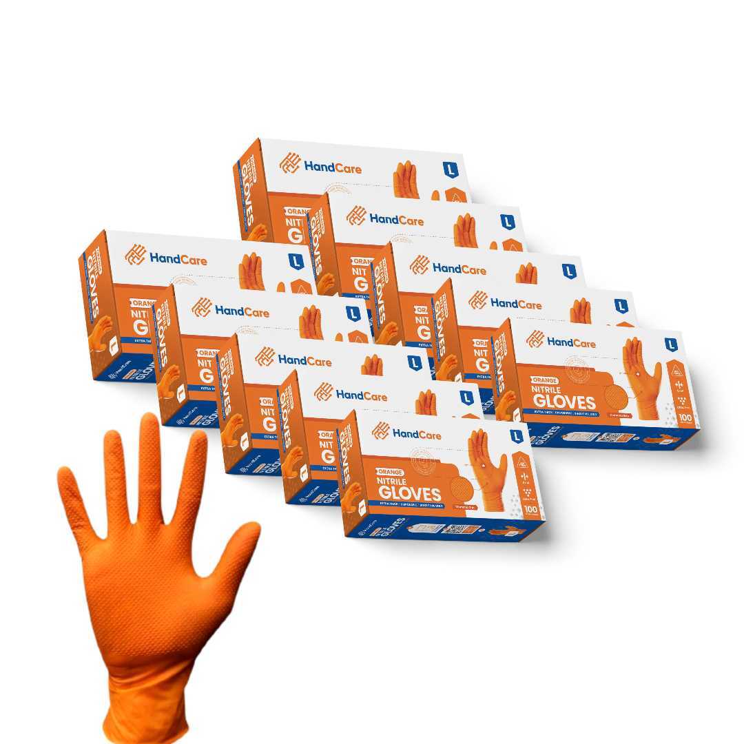 HandCare Orange Nitrile Gloves - Powder Free (8 Mil), 1,000 Gloves - BOGO 20% OFF - Image 4
