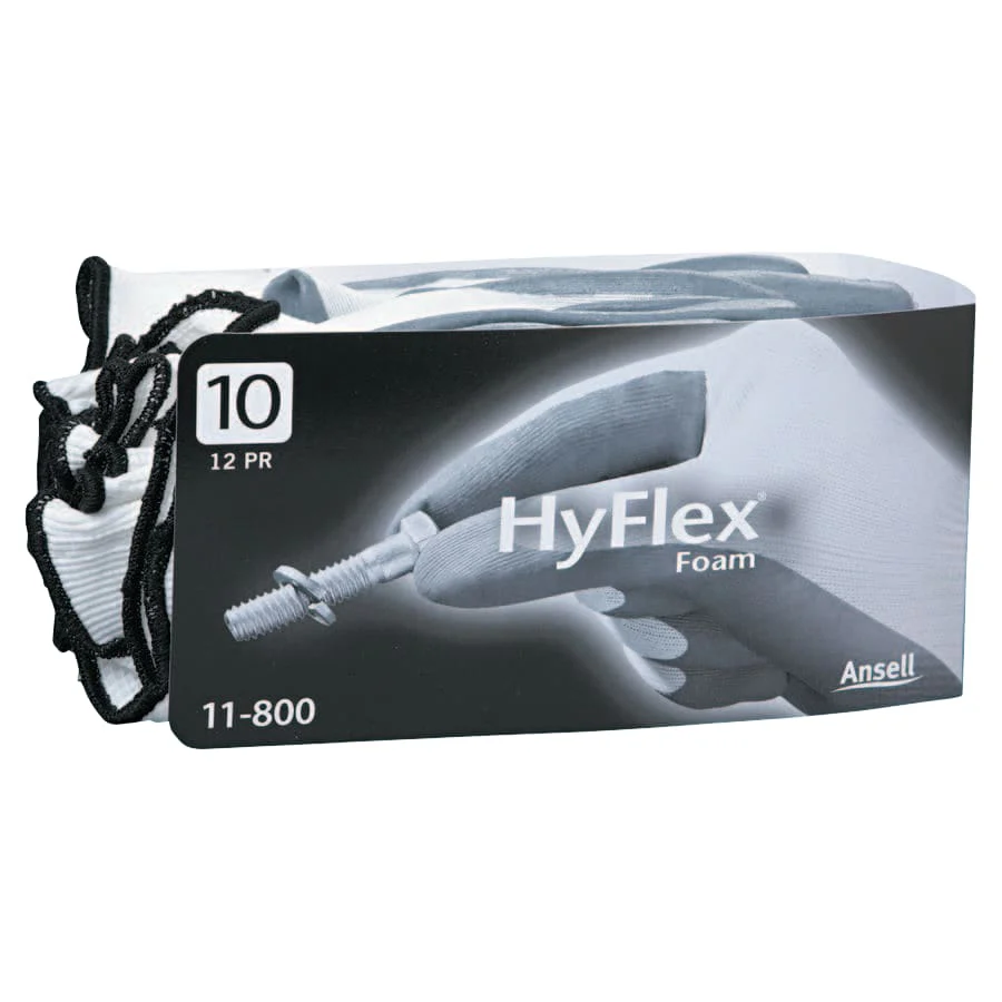 HyFlex® 11-800 Nitrile Foam Palm Coated Gloves Gray/White - Image 3