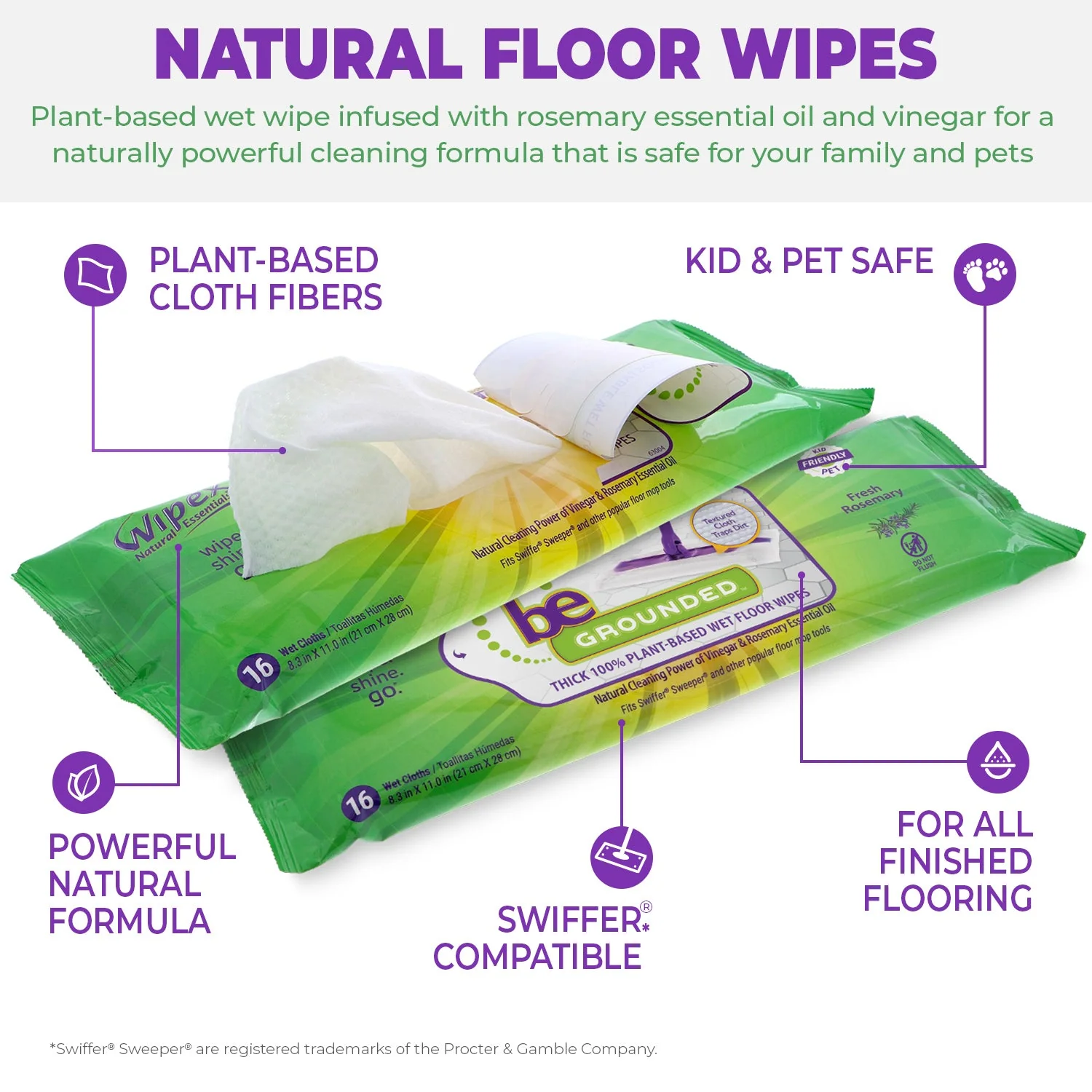 Natural Floor Cleaning Pads | Plant-Based Floor Wipes with Rosemary - Image 6