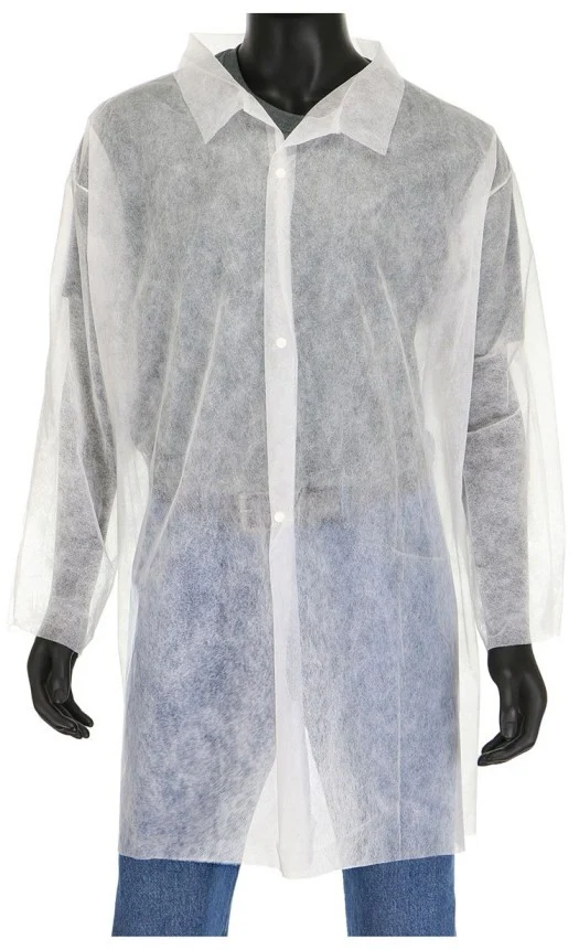 Polypropylene Lab Coats, Open Wrists (30 Count) - Image 3