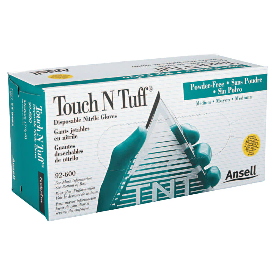 TOUCHNTUFF 92-600 PF 9"EXAM GRN NIT-Nitrile Powder-Free Disposable Gloves, Smooth, 4.9 mil Palm/5.5 mil Fingers, Green, 1 Box - Image 2