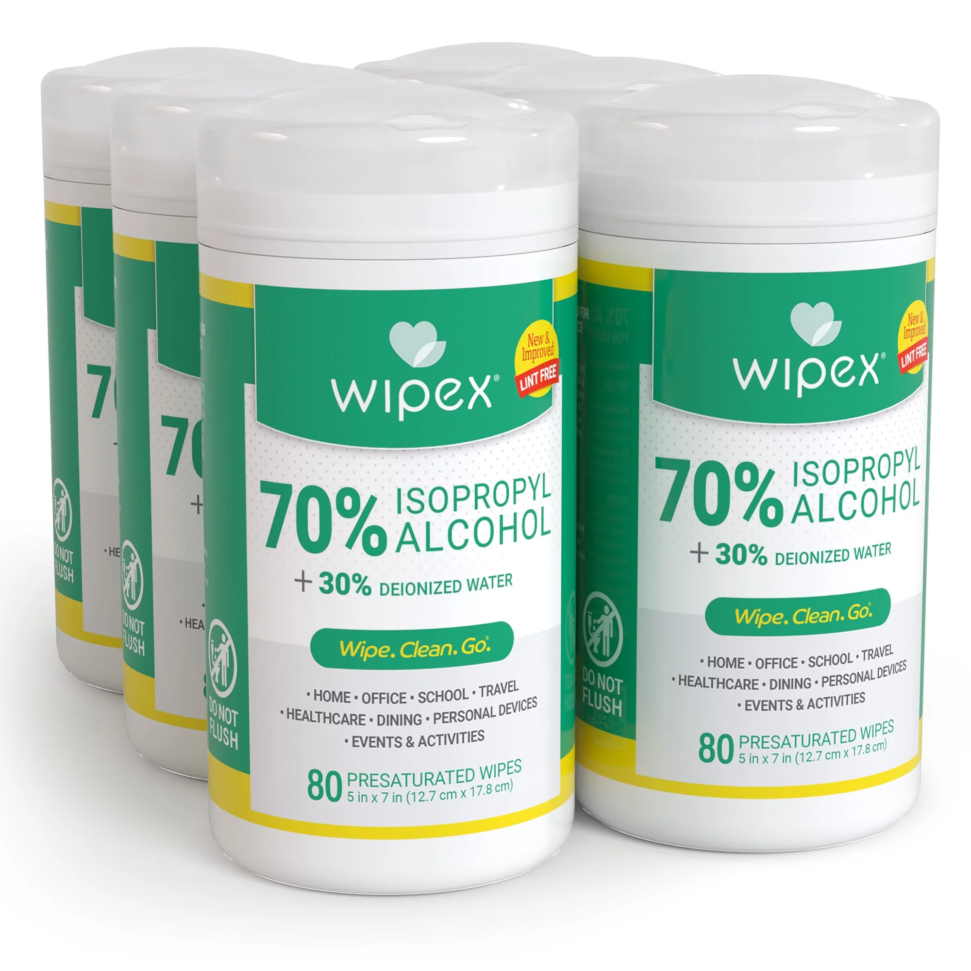 Wipex® 70% Isopropyl Alcohol Wipes Canister 80ct | Commercial/Industrial Grade - Image 3