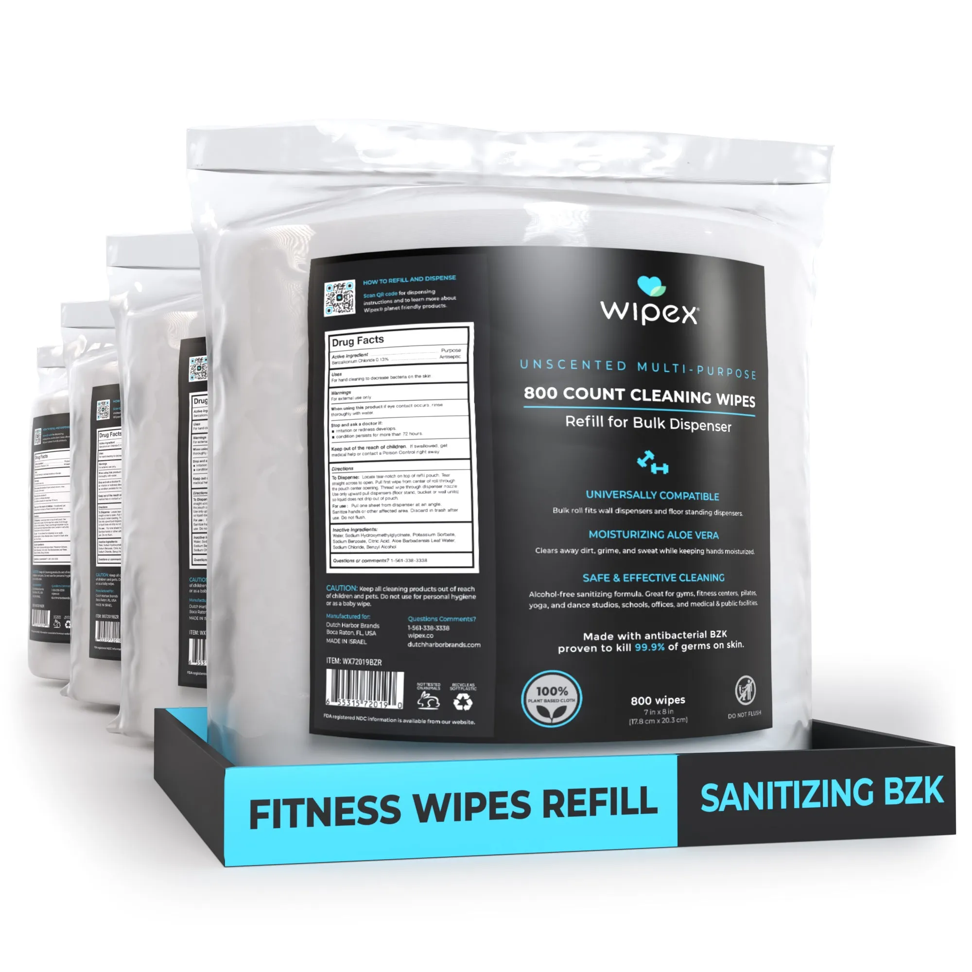 Wipex® 800ct Bulk Antibacterial Wipes Refill Roll | Skin-Safe Sanitizing Wipe | TÜV-Certified Plant-Based Cloth - Image 10