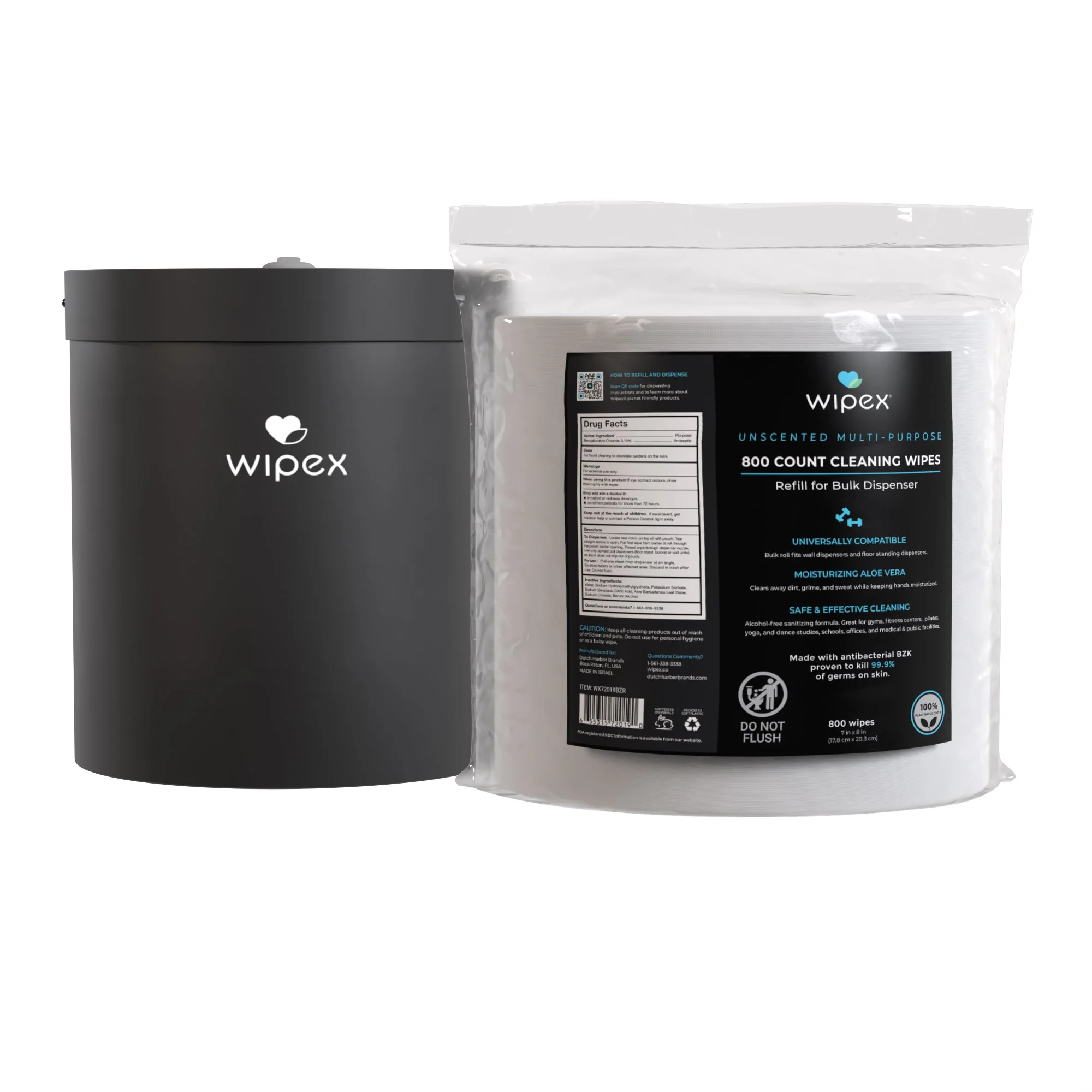 Wipex® 800ct Bulk Antibacterial Wipes Refill Roll | Skin-Safe Sanitizing Wipe | TÜV-Certified Plant-Based Cloth - Image 6