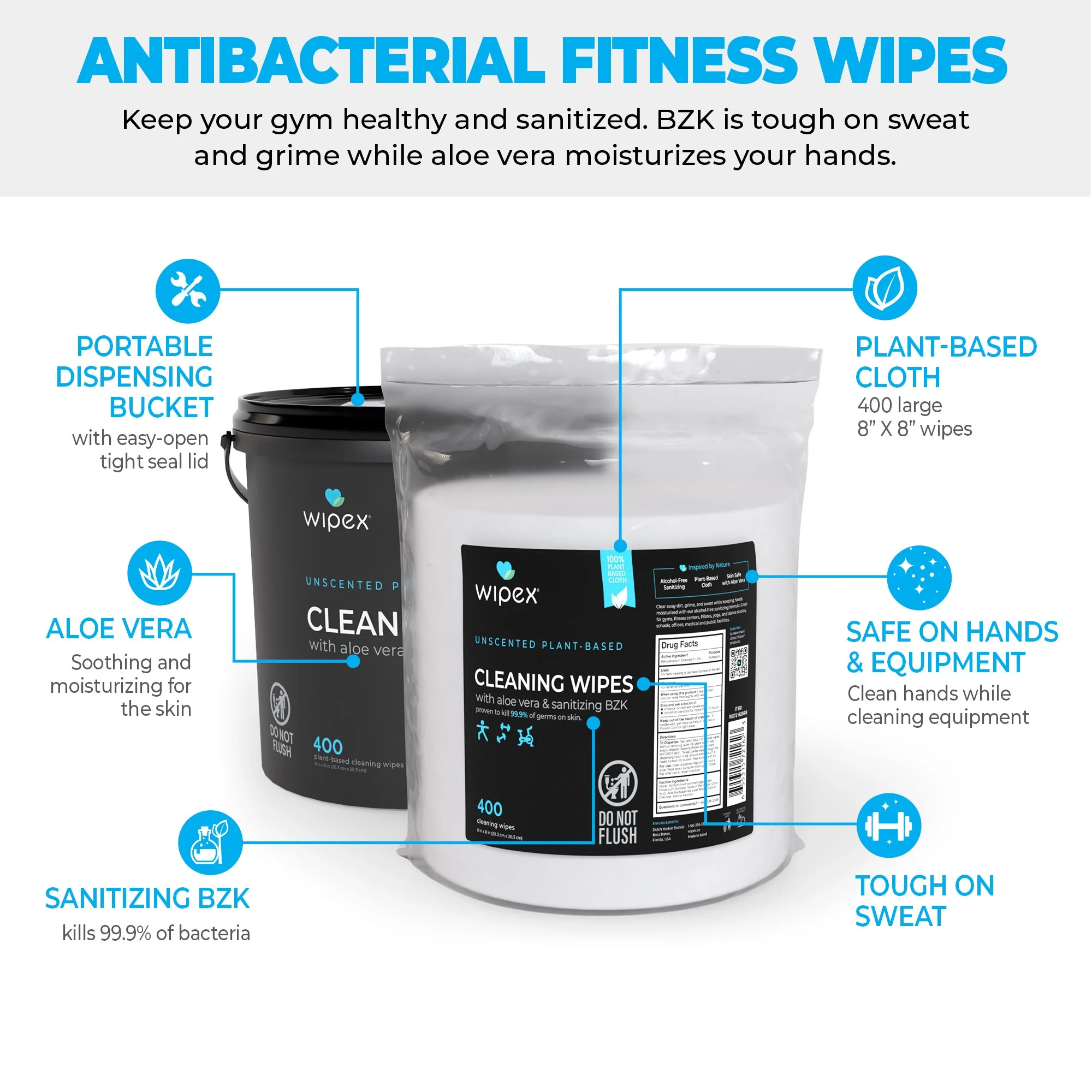 Wipex® Plant-Based Unscented Sanitizing Wipes – Starter Bundle (400 ct Bucket + 400 ct Refill) - Image 9