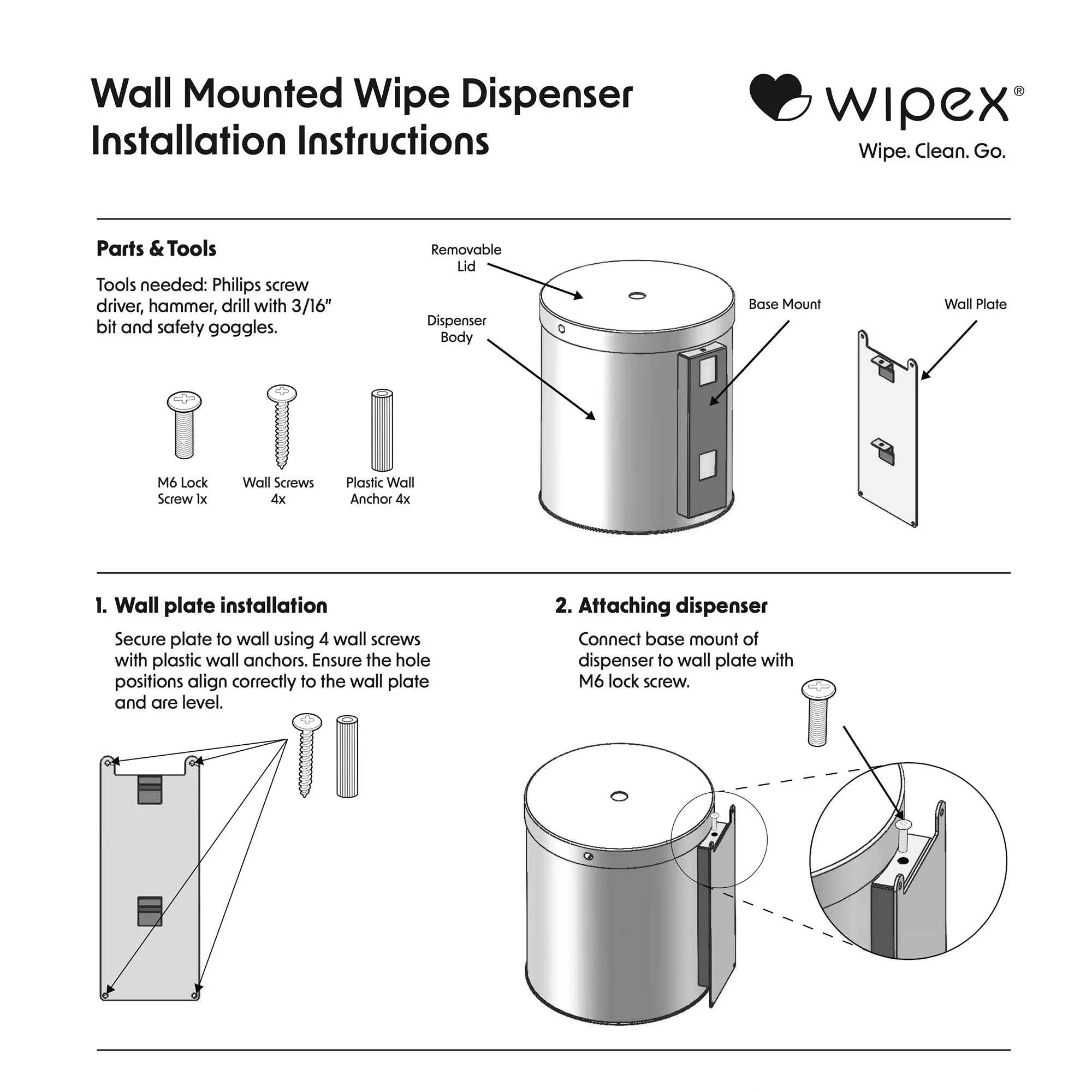 Wipex® Stainless Steel Wall-Mounted Wipes Dispenser for Refill Rolls with Modern Design - Image 11