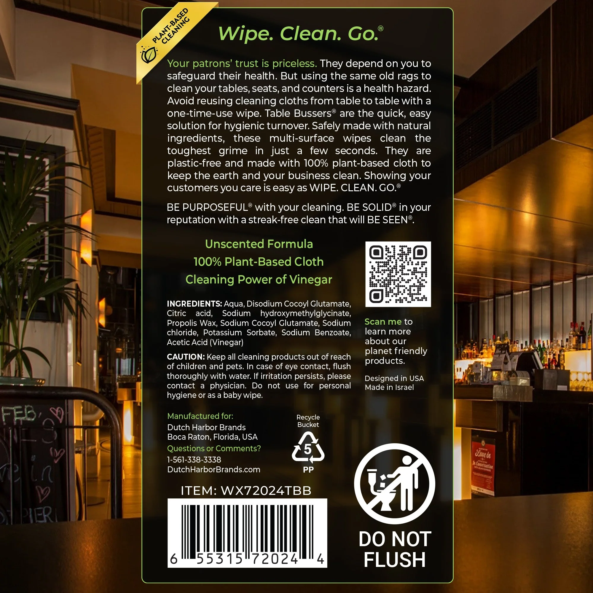 Wipex® Table Bussers® Natural Unscented Cleaning Wipes for Home & Food Service | Plant-Based | Portable Bucket - Image 9