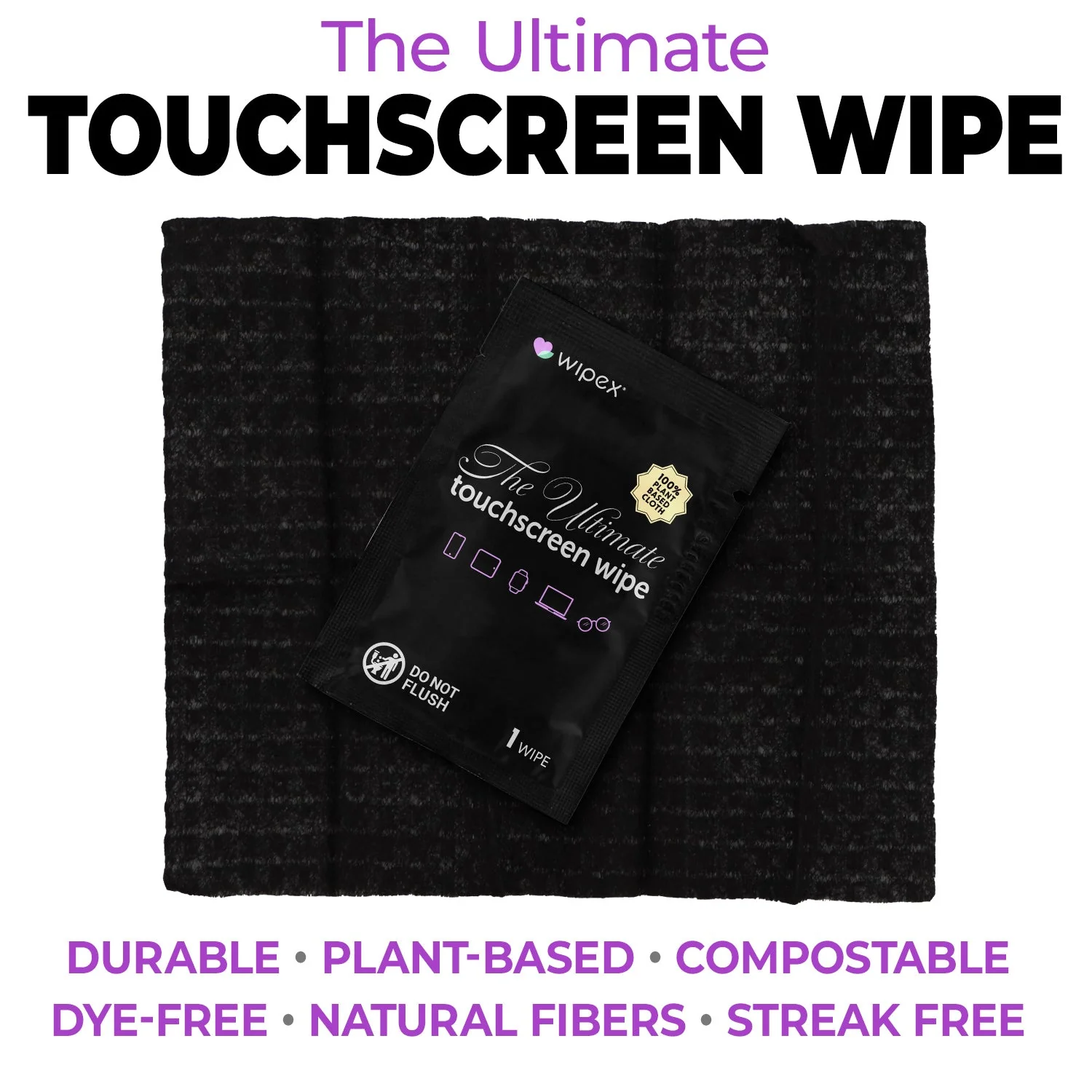 Wipex® Touchscreen Wipes – Plastic-free Screen Cleaning Wipes (24ct Box) - Image 2