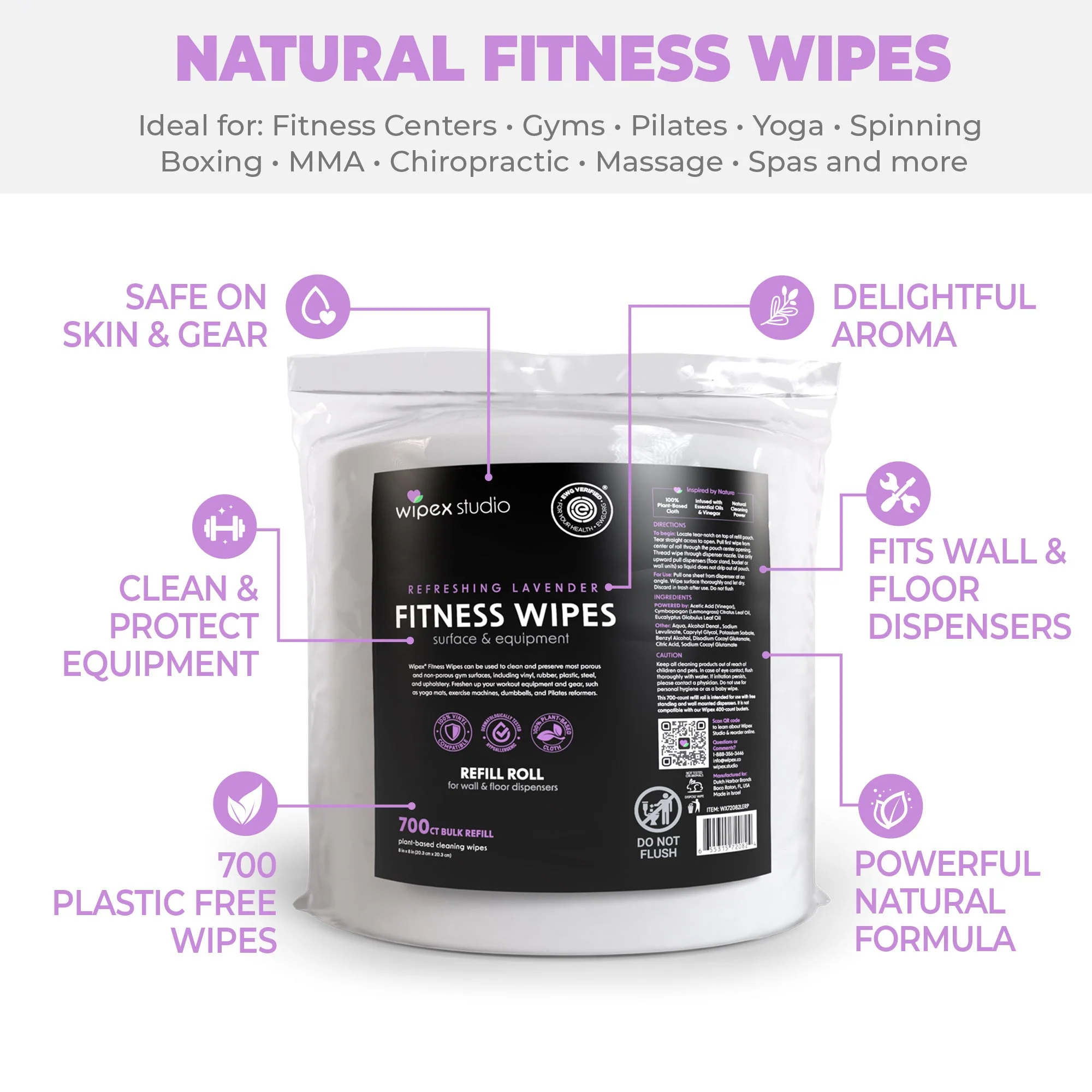 Wipex 700 Plant-Based Gym Wipes Bulk Refill Roll | Natural Fitness Equipment Wipes - Image 12