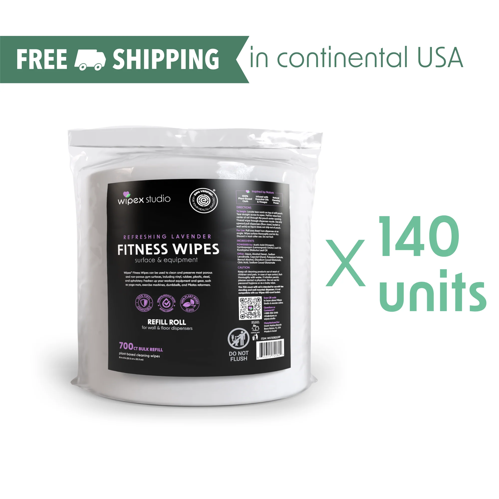 Wipex 700 Plant-Based Gym Wipes Bulk Refill Roll | Natural Fitness Equipment Wipes - Image 14