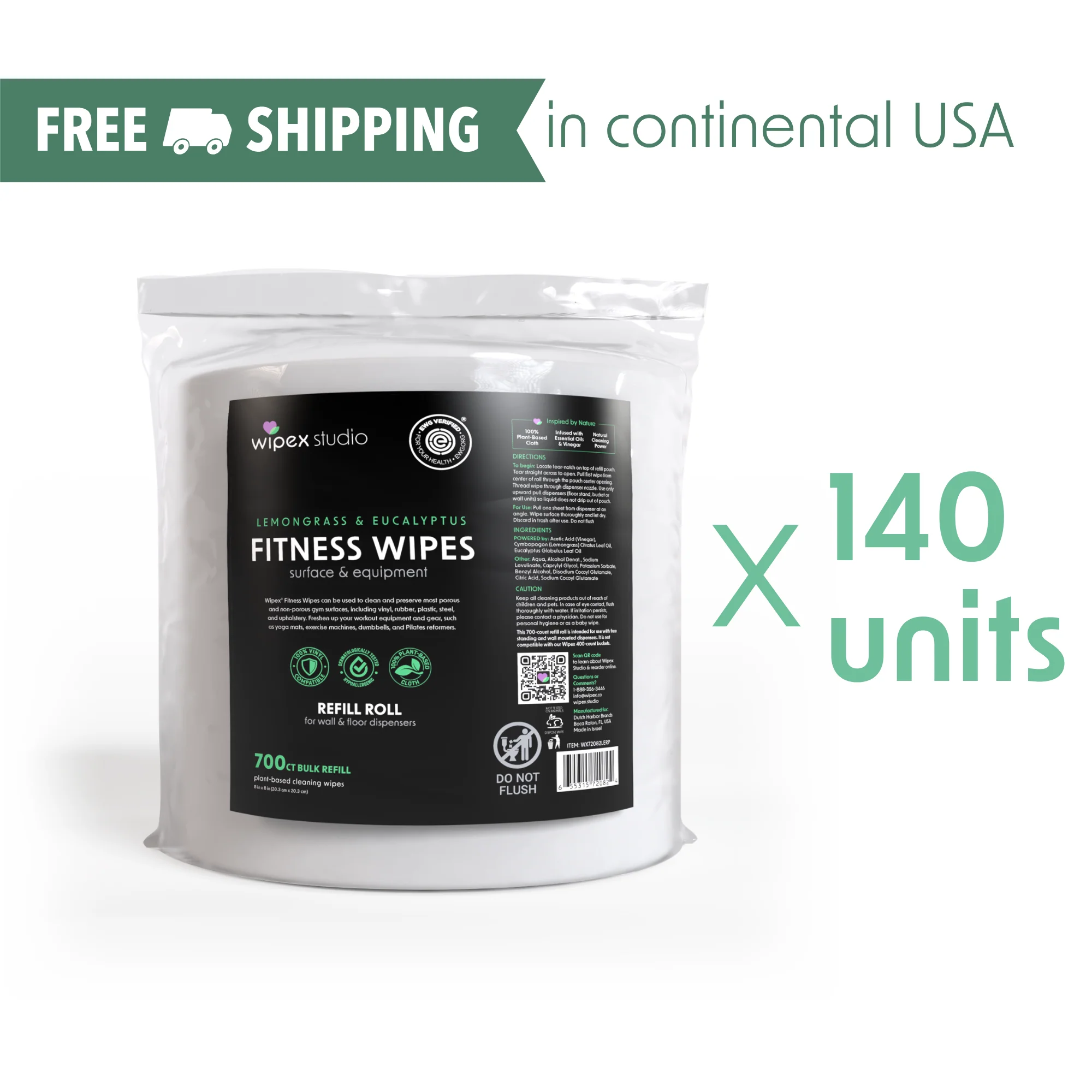 Wipex 700 Plant-Based Gym Wipes Bulk Refill Roll | Natural Fitness Equipment Wipes - Image 15