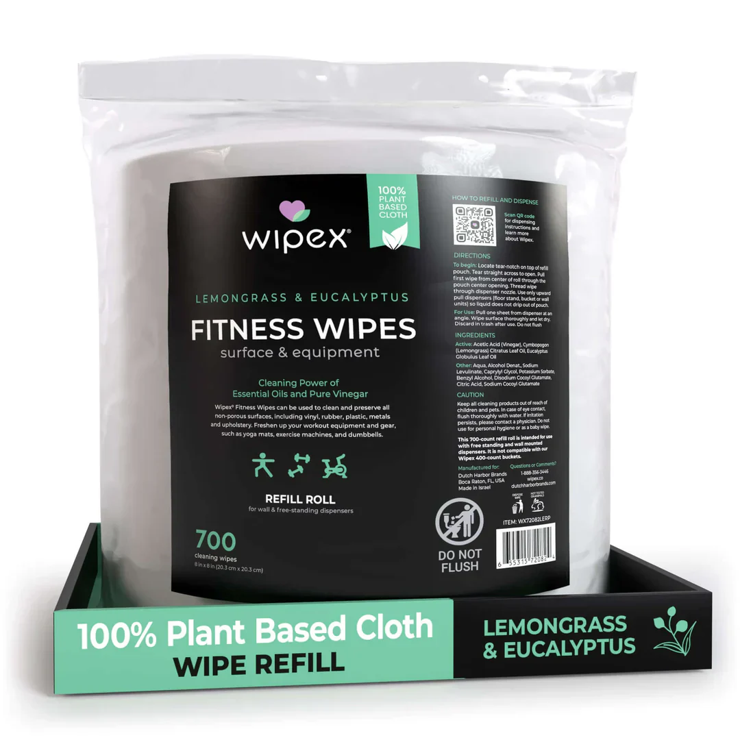 Wipex Natural Fitness Equipment Wipes 700ct Bulk Gym Refill Roll - Image 16
