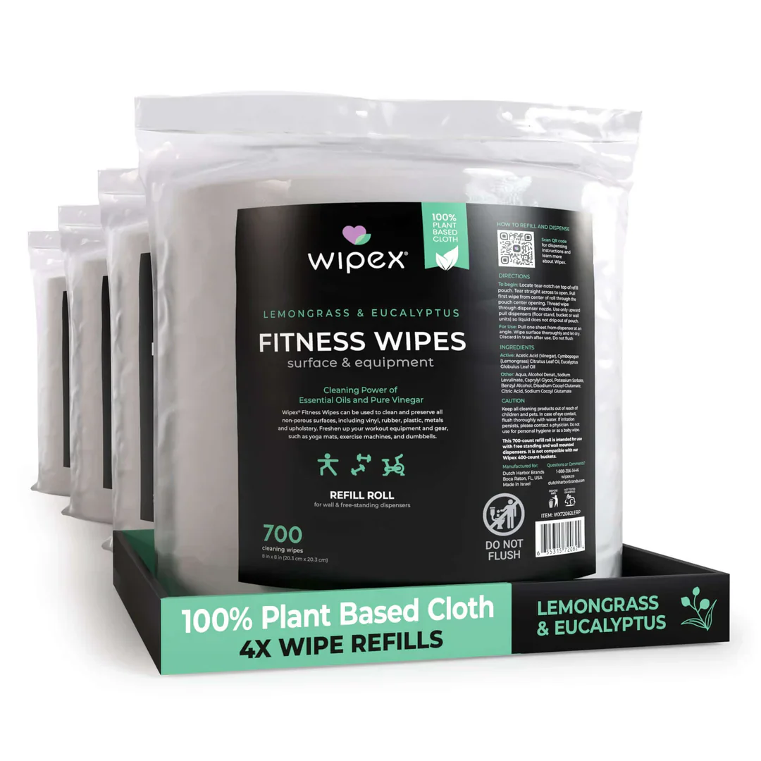 Wipex Natural Fitness Equipment Wipes 700ct Bulk Gym Refill Roll - Image 17
