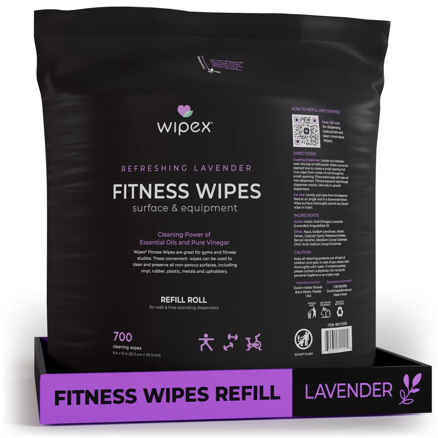 Wipex Natural Fitness Equipment Wipes 700ct Bulk Gym Refill Roll - Image 3