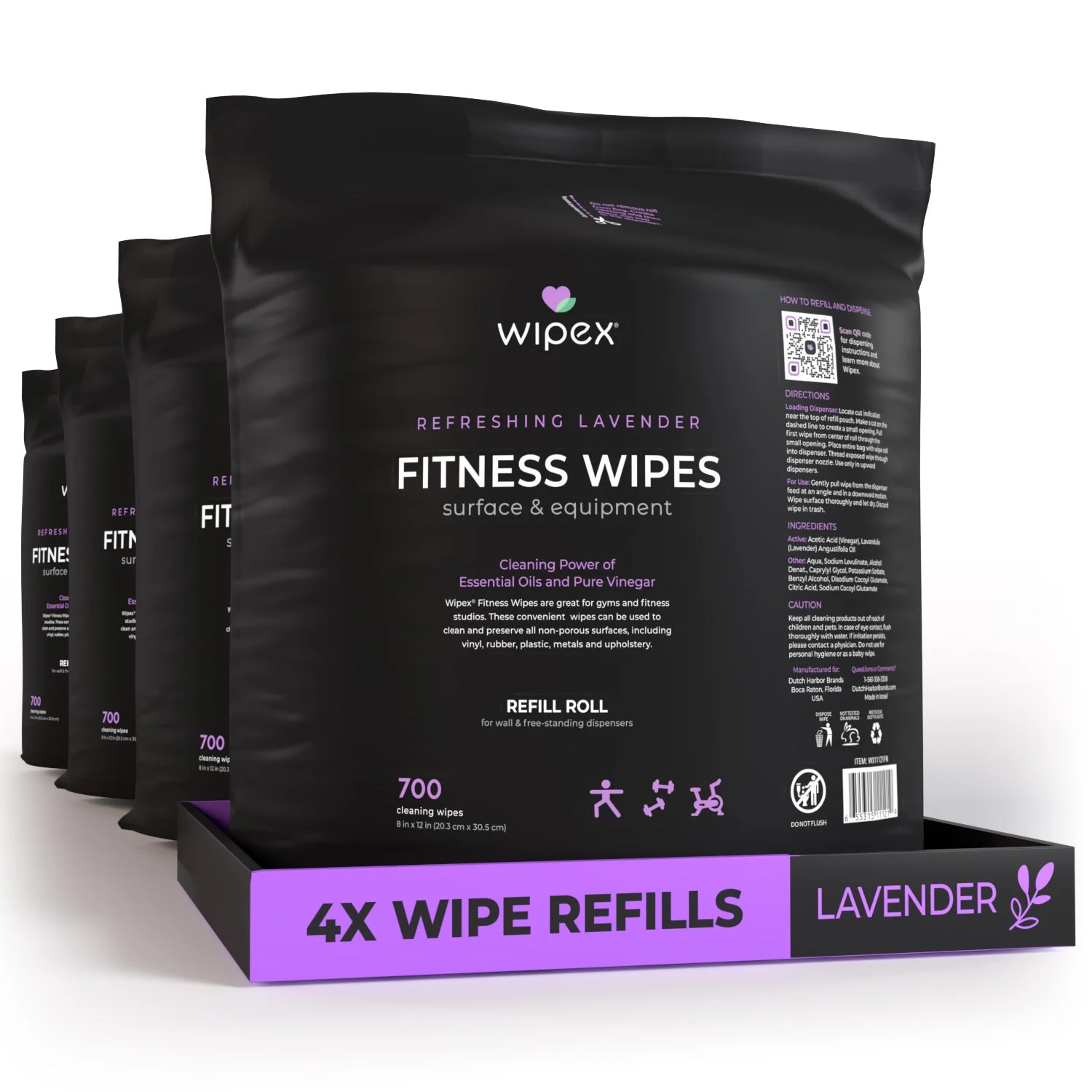 Wipex Natural Fitness Equipment Wipes 700ct Bulk Gym Refill Roll - Image 4