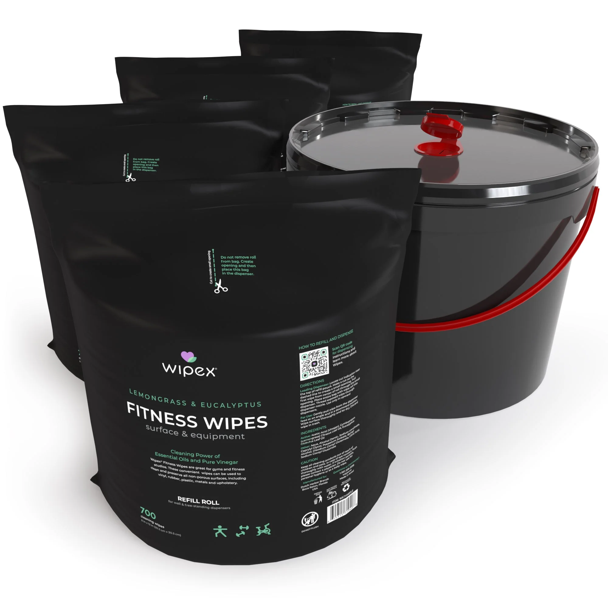 Wipex Natural Fitness Equipment Wipes 700ct Bulk Gym Refill Roll - Image 5
