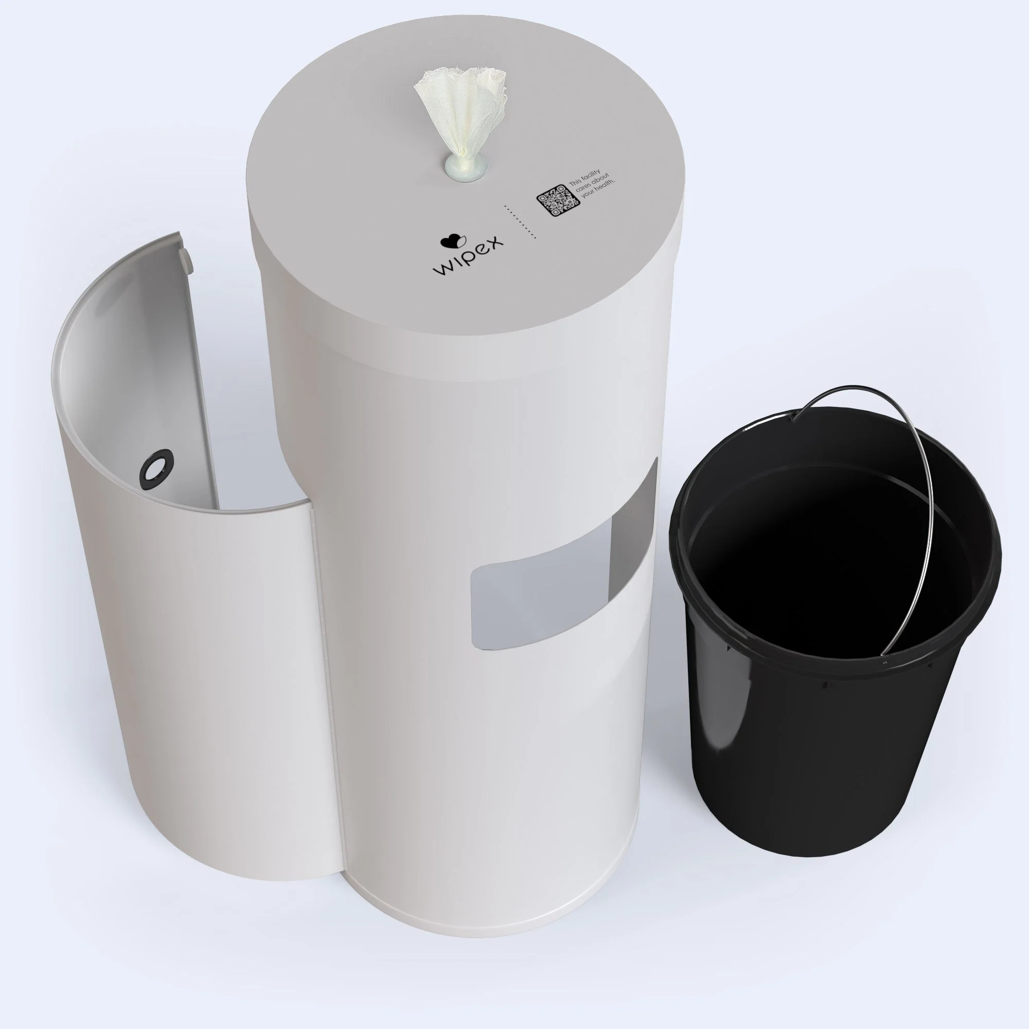 Wipex Premium Studio White Floor Dispenser for Bulk Gym Wipes | Stainless Steel | Free Standing Model - Image 10