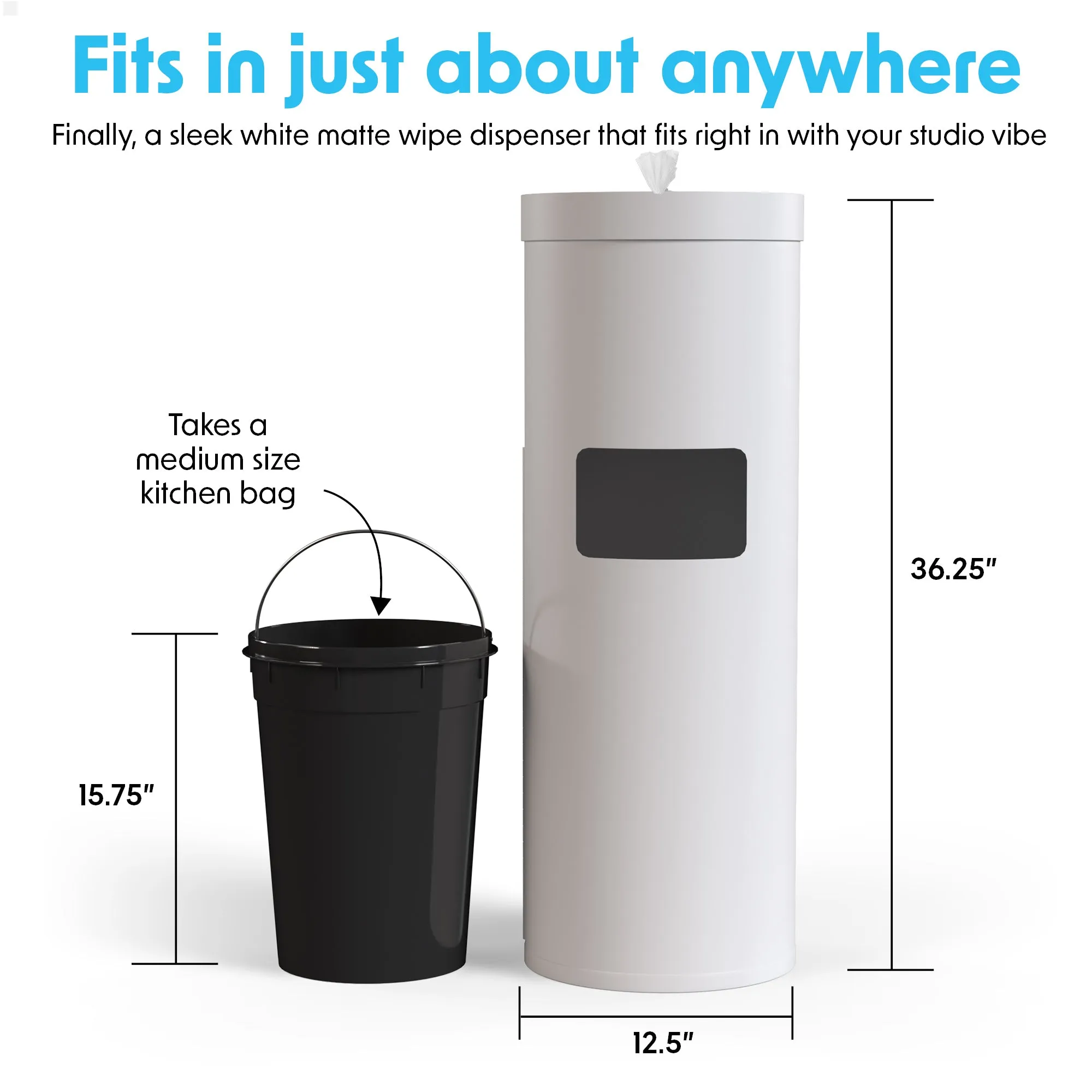 Wipex Premium Studio White Floor Dispenser for Bulk Gym Wipes | Stainless Steel | Free Standing Model - Image 5